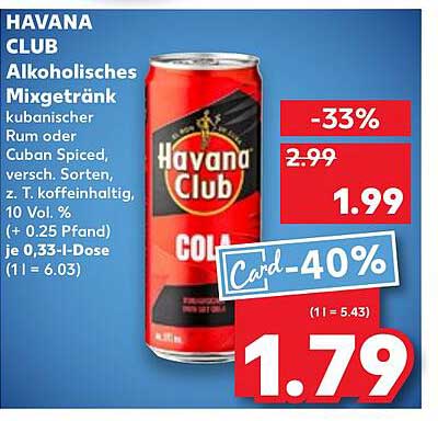 HAVANA CLUB Alkoholfreies Mischgetränk - jetzt zum Sonderpreis!