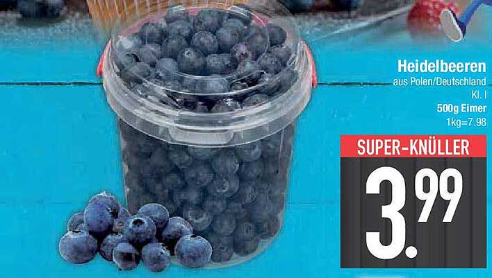 Heidelbeeren aus Polen/Deutschland Kl. I - 500g Eimer