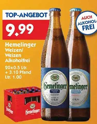 Hemelinger Weizen/Weizen Alkoholfrei 20x0.5 Ltr.