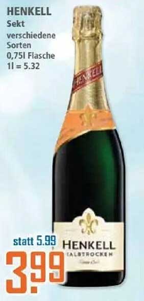 HENKELL Sekt verschiedene Sorten 0,75l Flasche