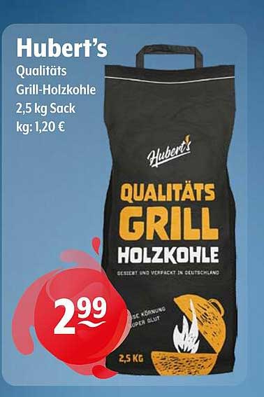 Hubert's Qualitäts Grill-Holzkohle 2,5 kg Sack