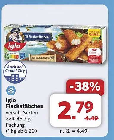 Iglo Fischstäbchen versch. Sorten 224-450-g-Packung