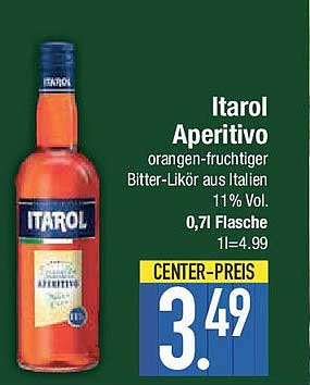 Itarol Aperitivo - orangen-fruchtiger Bitter-Likör aus Italien