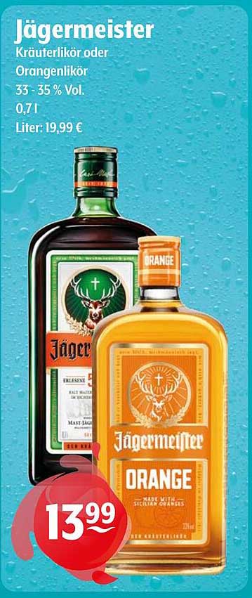 Jägermeister Kräuterlikör oder Orangenlikör 0,7l