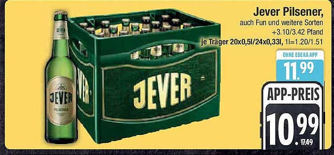 Jever Pilsener, auch Fun und weitere Sorten