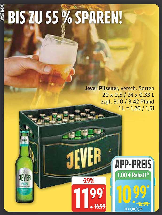 Jever Pilsener, verschiedene Sorten im Angebot!