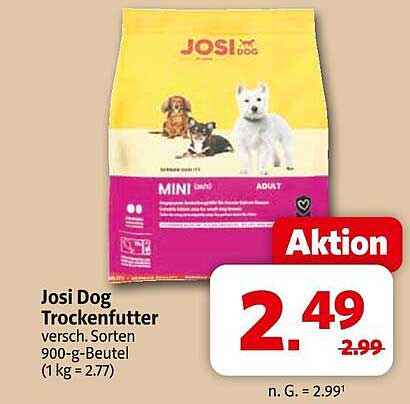 Josi Dog Trockenfutter versch. Sorten 900-g-Beutel