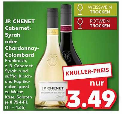 JP. CHENET Cabernet-Syrah oder Chardonnay-Colombard