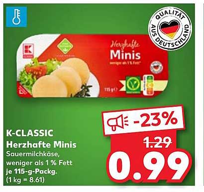 K-CLASSIC Herzhafte Minis – Sauermilchkäse