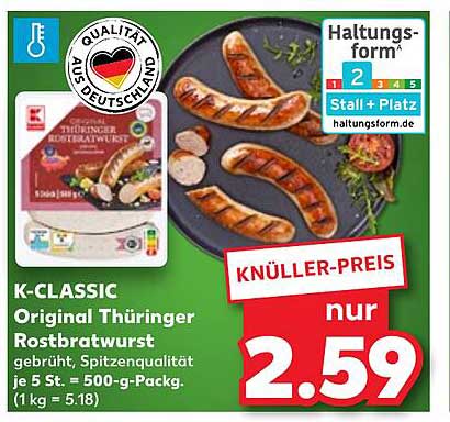 K-CLASSIC Original Thüringer Rostbratwurst