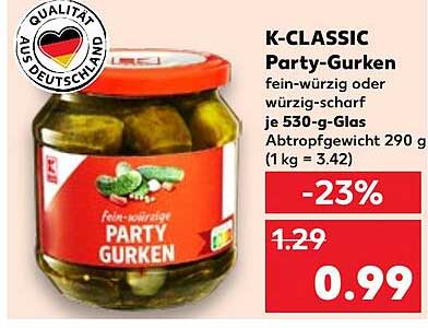 K-CLASSIC Party-Gurken - feine Würze für jede Feier