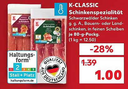 K-CLASSIC Schinkenspezialität - Schwarzwälder Schinken g. g. A.