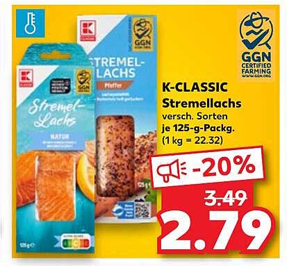 K-CLASSIC Stremellachs - Verschiedene Sorten je 125-g-Packung
