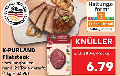 K-PURLAND Filetsteak vom Jungbullen, mind. 21 Tage gereift