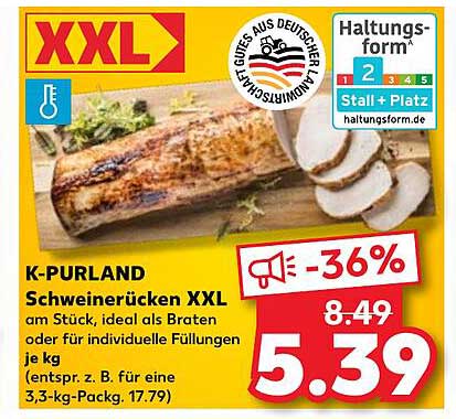 K-PURLAND Schweinerücken XXL am Stück