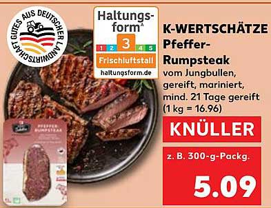 K-WERTSCHÄTZE Pfeffer-Rumpsteak vom Jungbullen