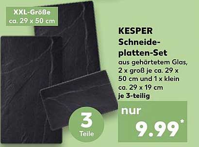 KESPER Schneideplatten-Set aus gehärtetem Glas