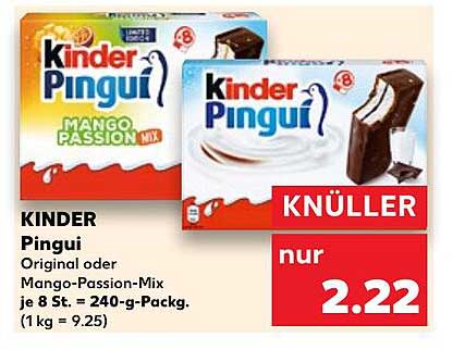KINDER Pingui Original oder Mango-Passion-Mix