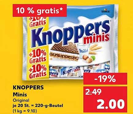 KNOPPERS Minis - Original 220-g-Beutel