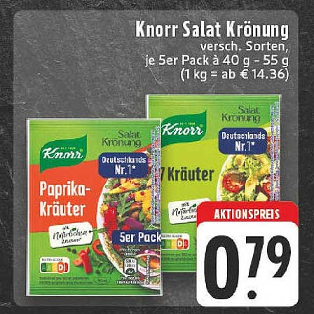 Knorr Salat Krönung - verschiedene Sorten, je 5er Pack à 40 g - 55 g