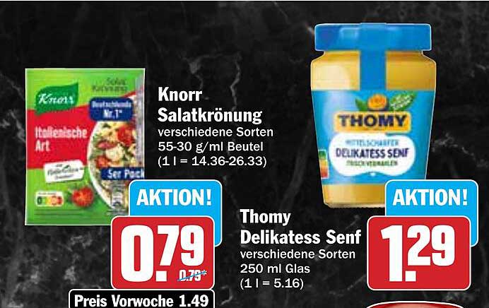 Knorr Salatkönung & Thomy Delikatess Senf - Aktionsangebot