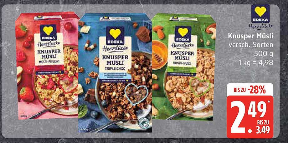 Knusper Müsli verschiedene Sorten 500 g