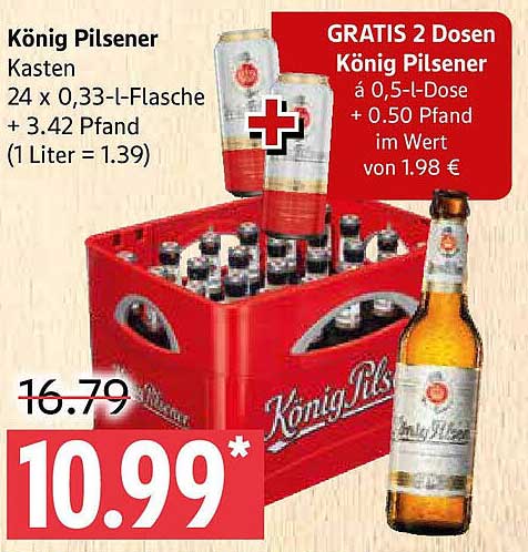 König Pilsener Kasten (24 x 0,33-l-Flasche)