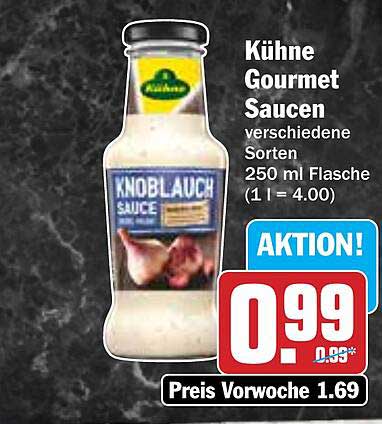 Kühne Gourmet Saucen - Knoblauch Sauce 250 ml