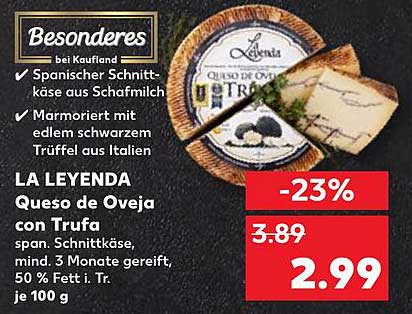 LA LEYENDA Queso de Oveja con Trufa - Spanischer Schnittkäse