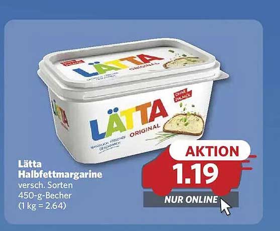 LättA Halbfettmargarine 450-g-Becher