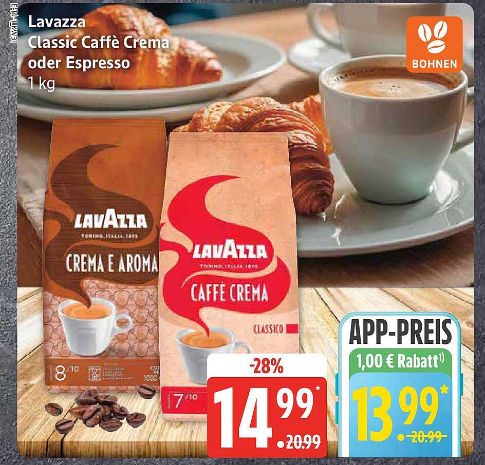 Lavazza Classic Caffè Crema oder Espresso 1 kg