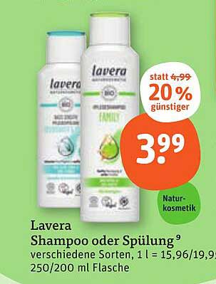 Lavera Shampoo oder Spülung - verschiedene Sorten