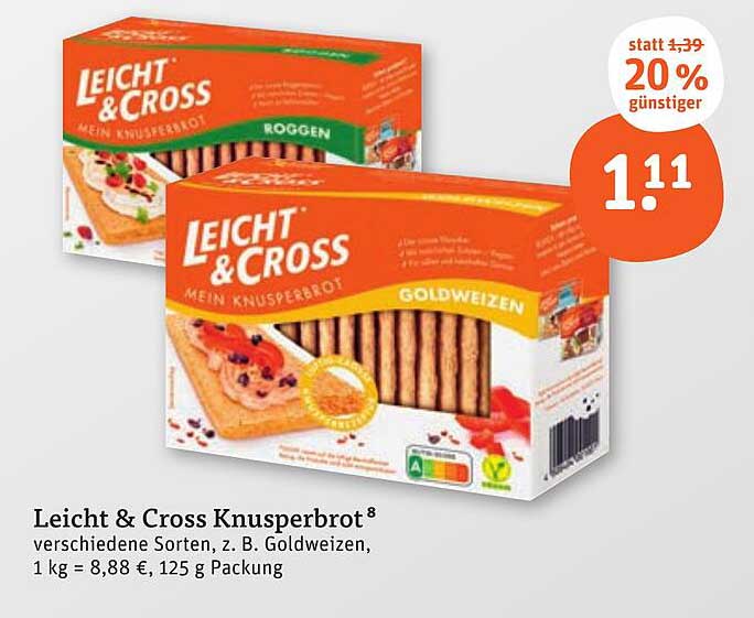 Leicht & Cross Knusperbrot, verschiedene Sorten, 125 g