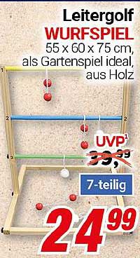 Leitergolf Wurfspiel 7-teilig aus Holz – Ideales Gartenspiel