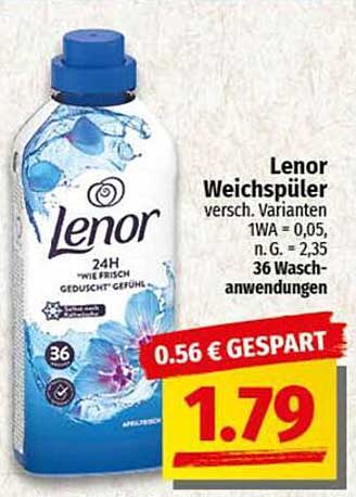 Lenor Weichspüler 36 Anwendungen für nur 1,79 €