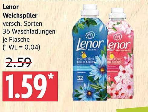 Lenor Weichspüler – 36 Waschladungen für frischen Duft