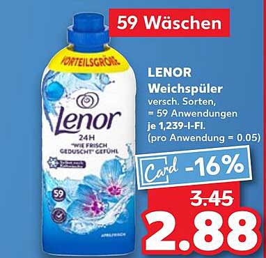 LENOR Weichspüler 59 Anwendungen - Verschiedene Sorten