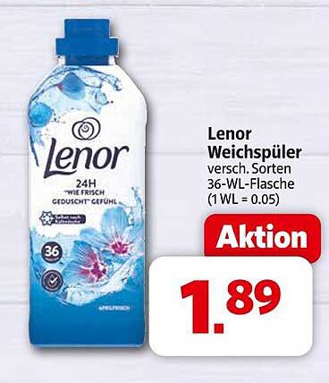 Lenor Weichspüler verschiedene Sorten 36-WL-Flasche