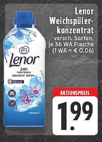 Lenor Weichspülerkonzentrat, verschiedene Sorten, je 36 WA Flasche