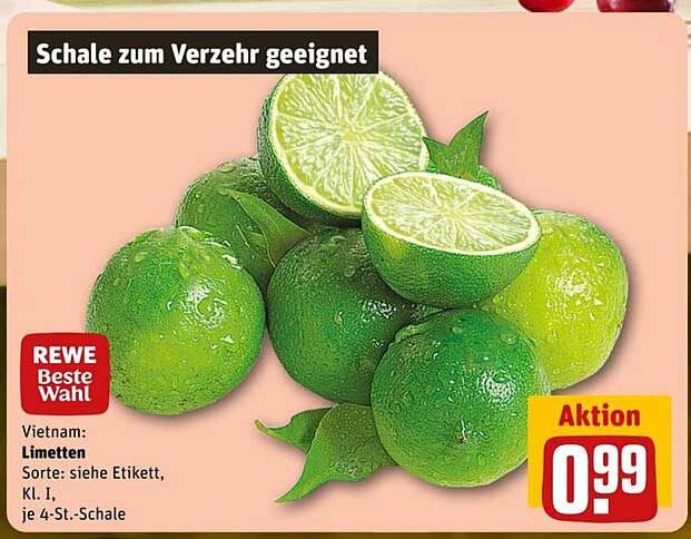 Limetten (je 4-St.-Schale) für nur 0,99 €