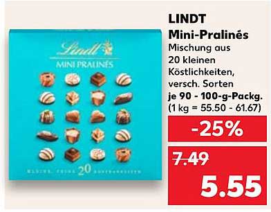 LINDT Mini-Pralinés – Mischung aus 20 kleinen Köstlichkeiten