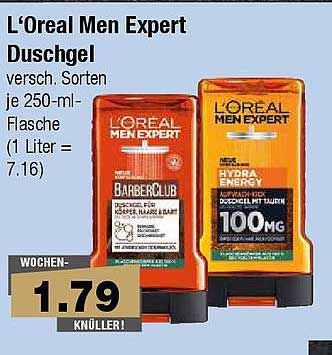 L'Oréal Men Expert Duschgel - verschiedene Sorten 250-ml-Flasche