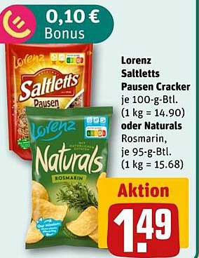 Lorenz Saltletts Pausen Cracker oder Naturals Rosmarin