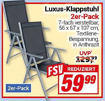Luxus-Klappstuhl 2er-Pack