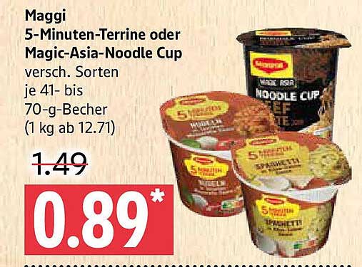 Maggi 5-Minuten-Terrine oder Magic-Asia-Noodle Cup