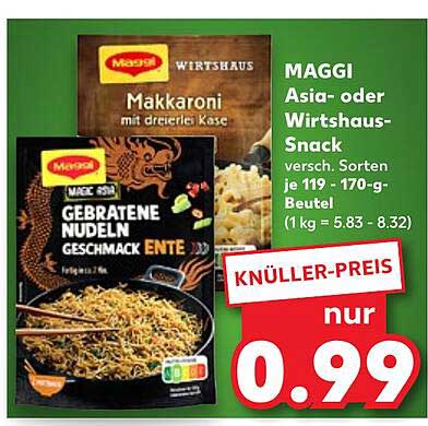 MAGGI Wirtshaus-Makkaroni oder gebratene Nudeln mit Entengeschmack