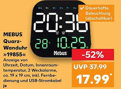 MEBUS Quarz-Wanduhr »19855«