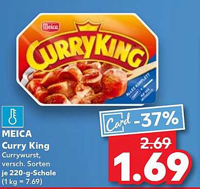 MEICA Curry King Currywurst, verschiedenen Sorten, 220-g-Schale