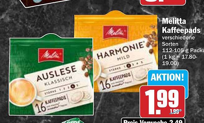 Melitta Kaffeepads verschiedene Sorten 16 Stück