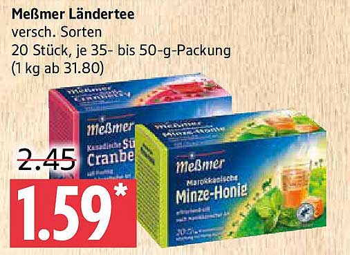 Meßmer Länderttee - verschiedene Sorten 20 Stück